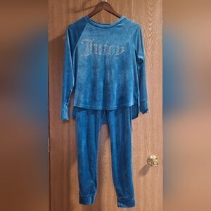 Juicy Couture Blue Velour Sleepwear Set Size Small